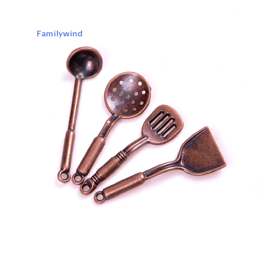 Set 5 Dụng Cụ Nấu Ăn Bằng Kim Loại Dùng Để Trang Trí Nhà Búp Bê 1: 12