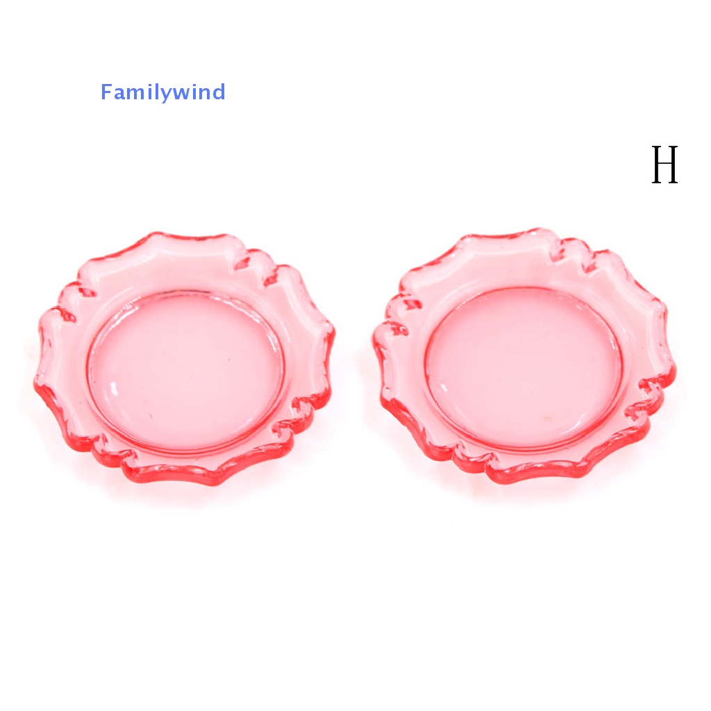 Set 2 Đĩa Tròn Màu Hồng Tỉ Lệ 1 / 12 Dùng Trang Trí Nhà Búp Bê Dụng Cụ Làm Đẹp Chất Lượng Cao