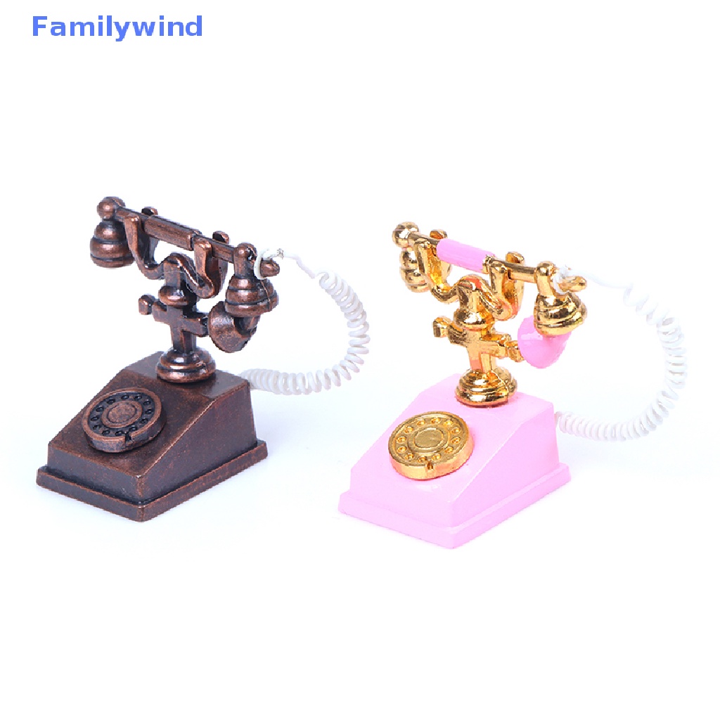 Điện Thoại Cổ Điển Mini Bằng Hợp Kim Tỉ Lệ 1 / 12 Trang Trí Nhà Búp Bê