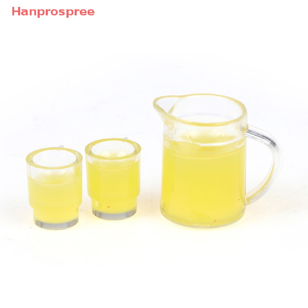 Bộ 3 Chai Nước Ép Trái Cây + 2 Ly Mini Tỉ Lệ 1: 12 Trang Trí Nhà Búp Bê