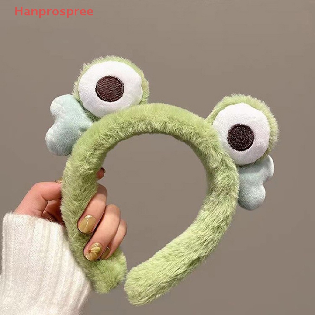 Hanprospree > Băng Đô Quấn Tóc Bằng Lông Nhung Mềm Co Giãn Hình Mắt Ếch Đáng Yêu Cho Nữ Rửa Mặt / Trang Điểm