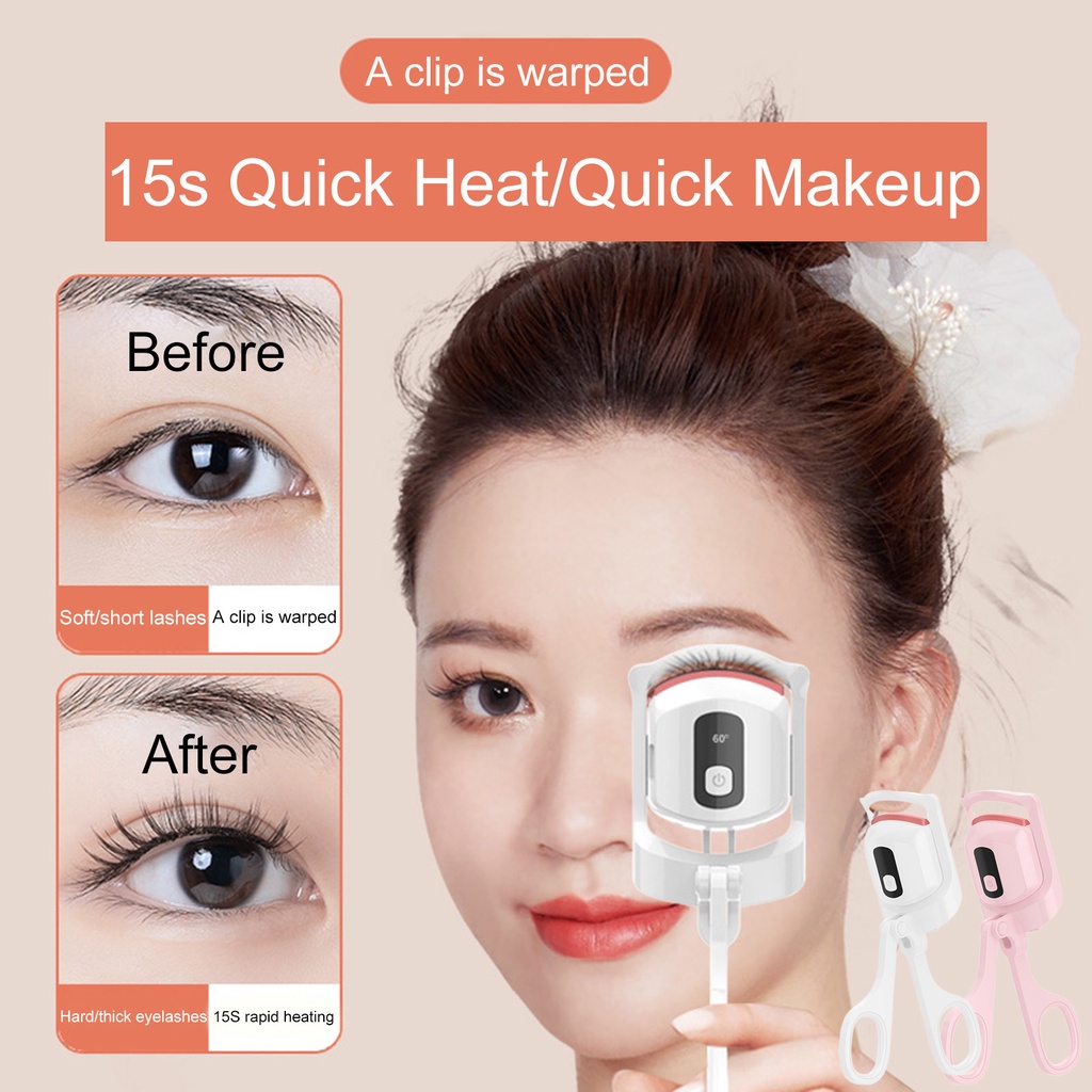 1 Bộ Dụng Cụ Uốn Cong Lông Mi Bằng Nhiệt Độ Lâu Trôi Có Thể Sạc Lại