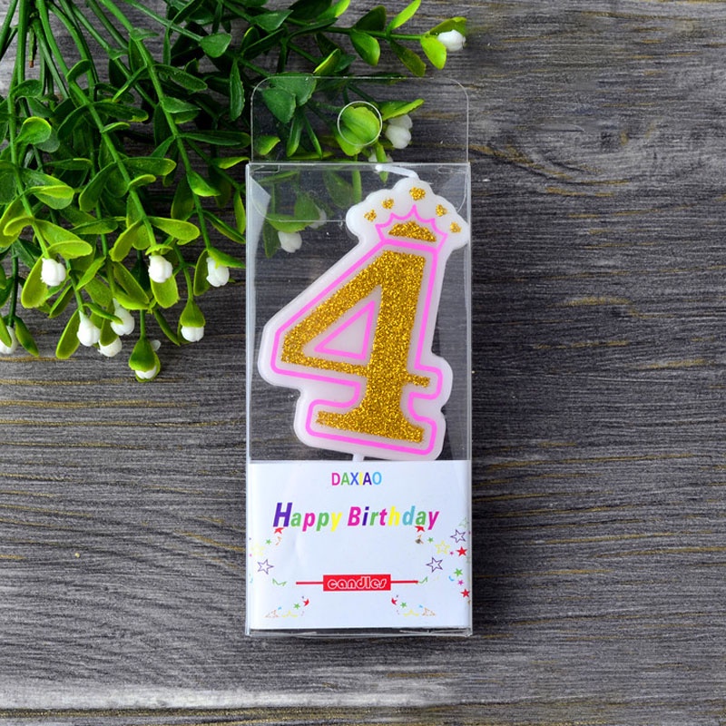 Nến Trang Trí Bánh Kem Sinh Nhật Hình Số 0-9 Vương Miện Không Khói