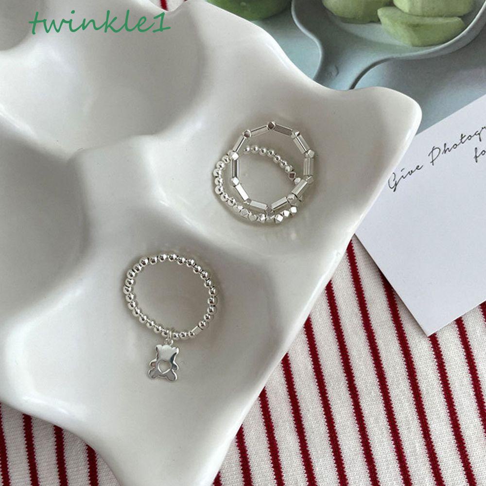 Nhẫn Hợp Kim Đính Hạt Hình Trái Tim Đơn Giản Sáng Tạo Cho Nữ