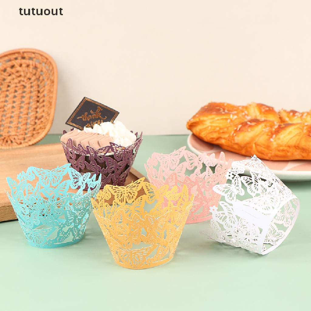 Bộ 10 Giấy Lót Bánh Cupcake Hình Bướm Xinh Xắn
