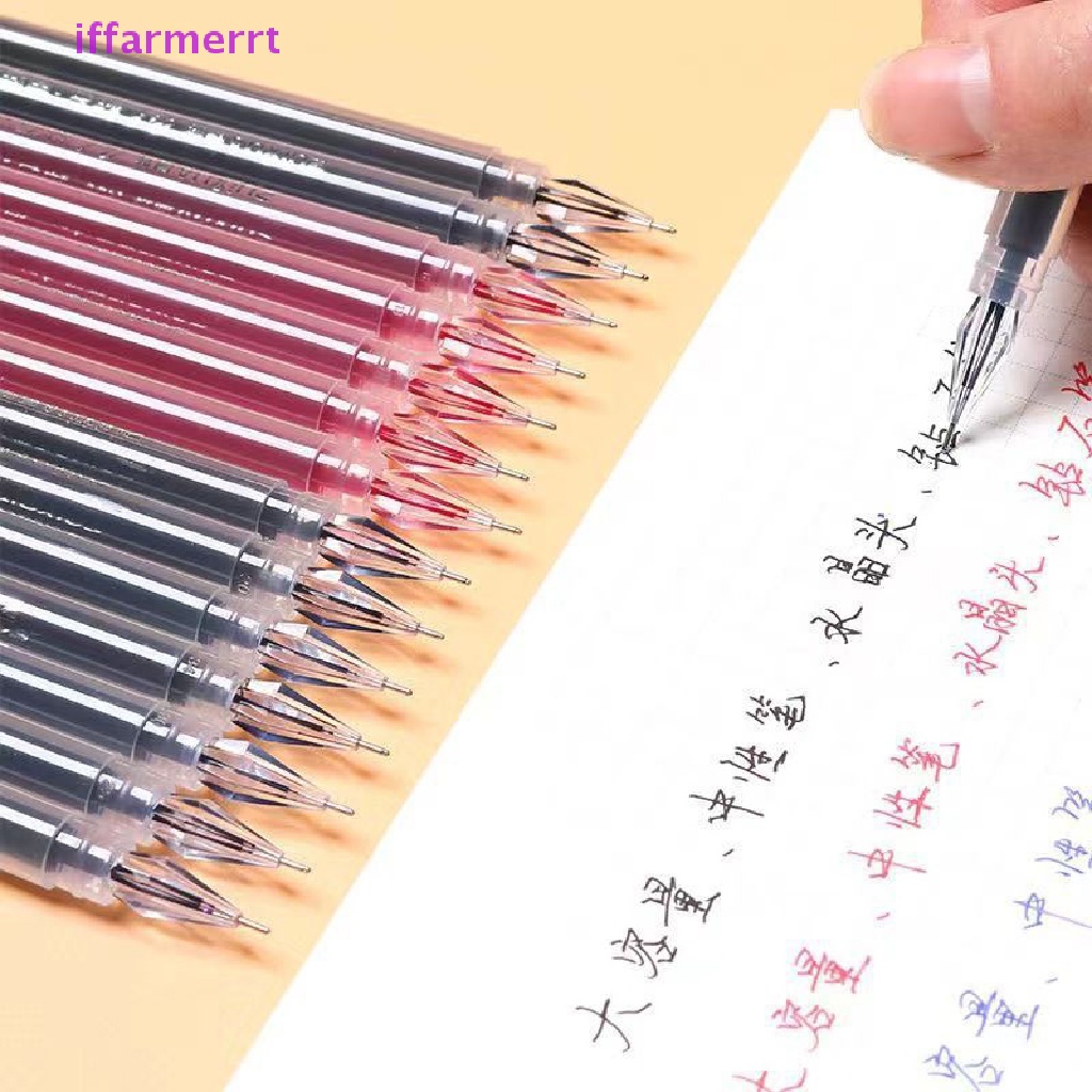 Set 6 Bút Mực Gel Ngòi Kim Cương 0.38mm Màu Đen / Xanh Dương / Đỏ