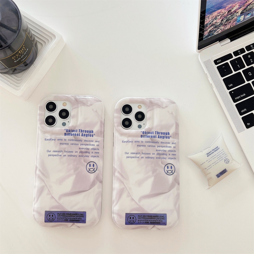 Ốp Điện Thoại TPU Dẻo Họa Tiết Mặt Cười Kèm Giá Đỡ Chống Sốc / Rơi Cho iphone 14 Pro Max 13 12 11