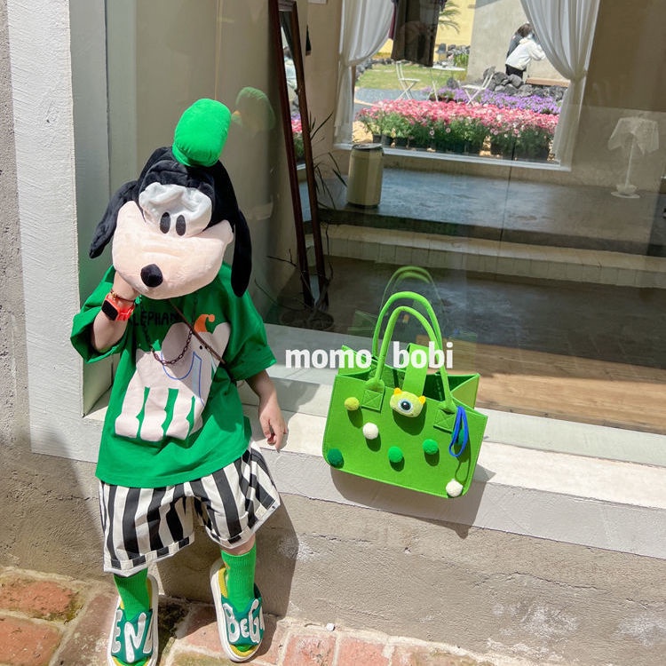 Áo Thun Ngắn Tay In Hình Voi Và Chữ Đơn Giản Phong Cách Hàn Quốc Thời Trang Mùa Hè Mới Cho Bé Trai