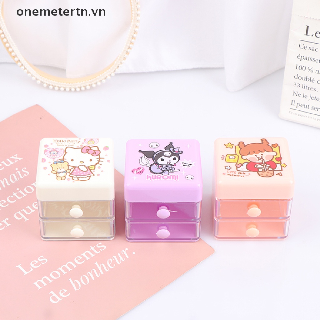 Onemetertn Hộp Đựng Vật Dụng Hai Ngăn Kéo Để Bàn Sắp Xếp Gọn Gàng Anime
