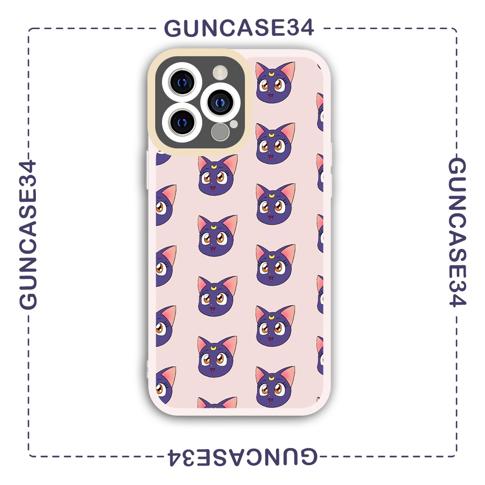 Ốp iphone cạnh vuông Guncase34 mèo con Luna cute 6/6s/7/7plus/8/8plus/x/xr/xs/11/12/13/pro/plus/promax/14prm