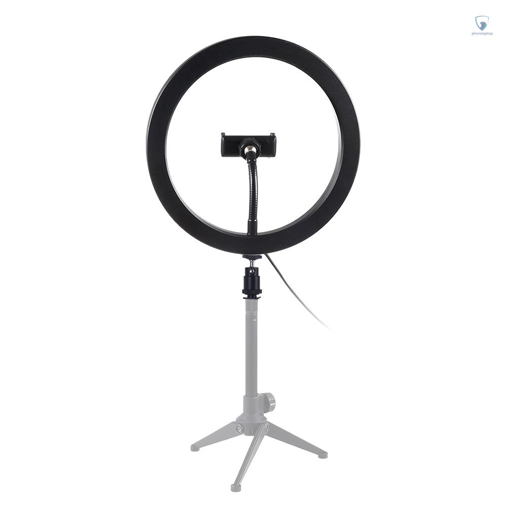 Đèn LED Tròn 10 "Có Thể Điều Chỉnh Độ Sáng Kèm Giá Đỡ Điện Thoại Di Động Hỗ Trợ Quay Video / Phát Trực Tiếp