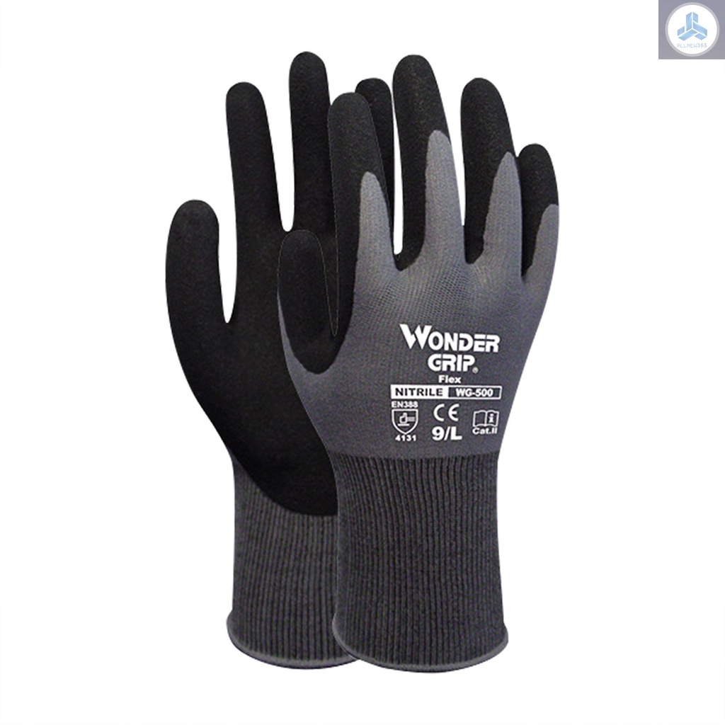1-Pair Nitrile Impregnated Work Gloves Safety Gloves for Gardening Maintenance Warehouse for Men and