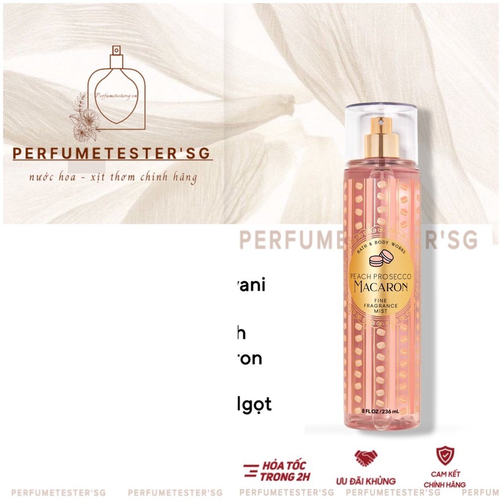 Xịt thơm toàn thân 𝐁𝐚𝐭𝐡 & 𝐁𝐨𝐝𝐲 𝐖𝐨𝐫𝐤𝐬 Peach Prosecco Macaron  -𝒑𝒆𝒓𝒇𝒖𝒎𝒆𝒕𝒆𝒔𝒕𝒆𝒓