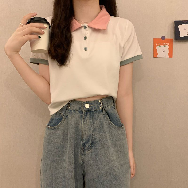 IELGY  Áo polo Ngắn Tay Thời Trang Dành Cho Nữ