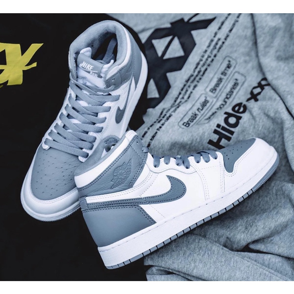 *CHÍNH HÃNG* Giày thể thao Sneaker NIKE Air Jordan 1 Retro High OG Stealth màu Xám Trắng - Code: 575441 - 037