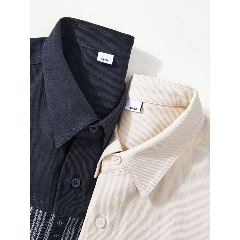 Áo Sơ Mi Nam Dài Tay Họa Tiết Kẻ Sọc Phong Cách Hong Kong Thời Trang Xuân Thu 2023