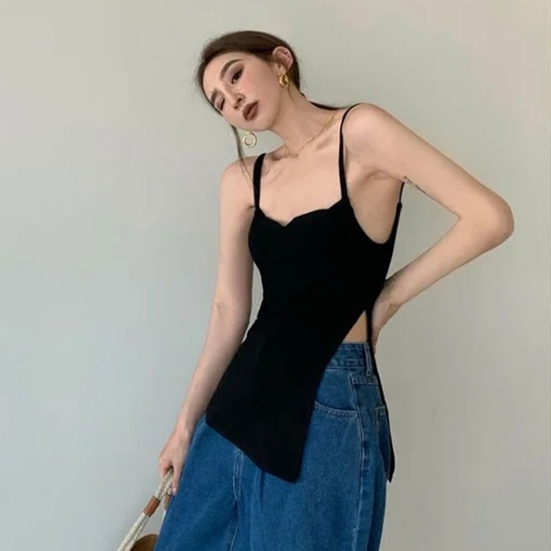 Áo Không Tay Thiết Kế Không Đồng Đều Phong Cách Âu Mỹ Thời Trang Mùa Hè Mới Cho Nữ