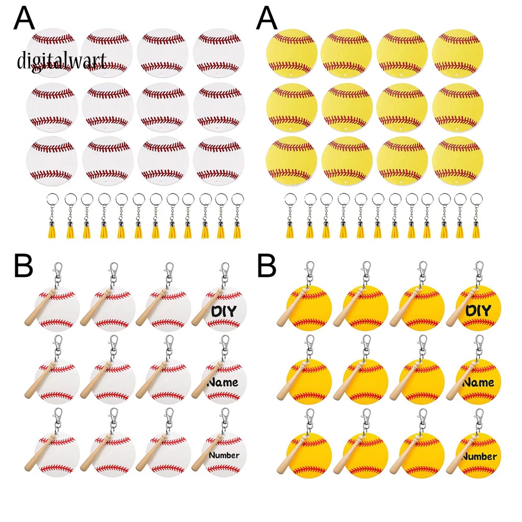 Kỹ Thuật Số| 1 Bộ Móc Khóa Dạng Vòng Tua Rua Bằng Acrylic Phong Cách Thể Thao Dùng Làm Quà Tặng Thủ Công