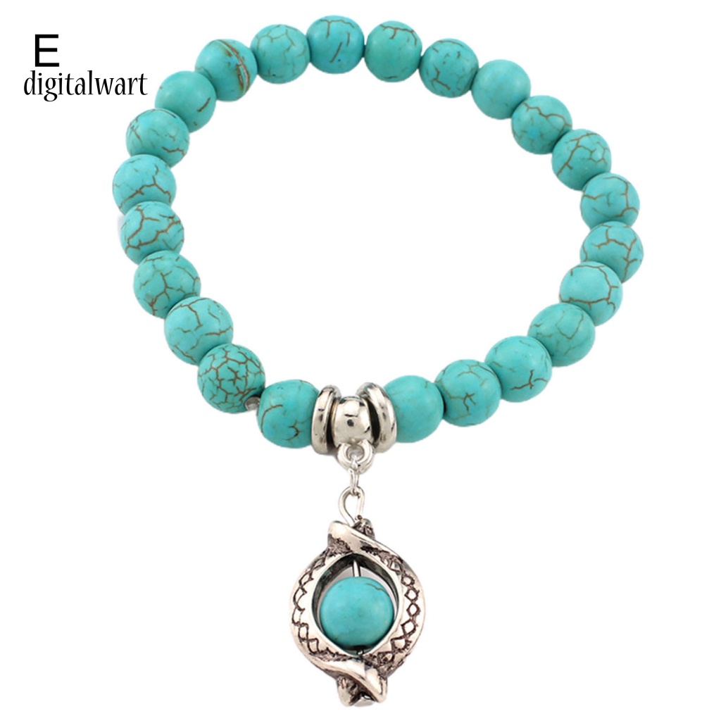 Kỹ Thuật Số| Vòng Tay Chuỗi Hạt Đá Ngọc Lam Nhân Tạo Hình Cú Mèo Thời Trang