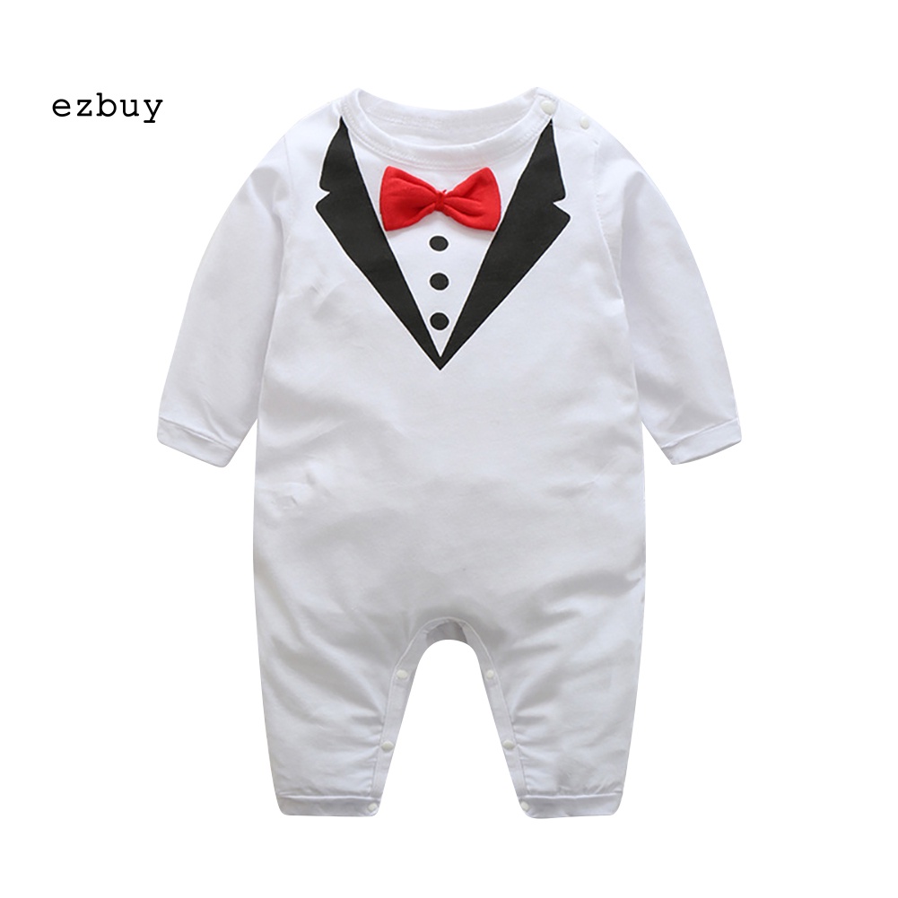 Bộ Áo Liền Quần Đính Nơ Thời Trang Thu Đông Cho Bé Trai