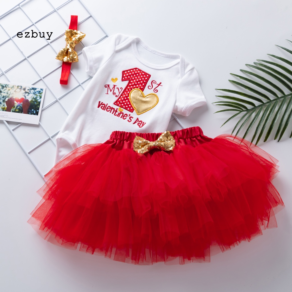 Bộ 3 Món Áo Liền Quần + Chân Váy + Băng Đô Mềm Mại Thời Trang Cho Bé Gái