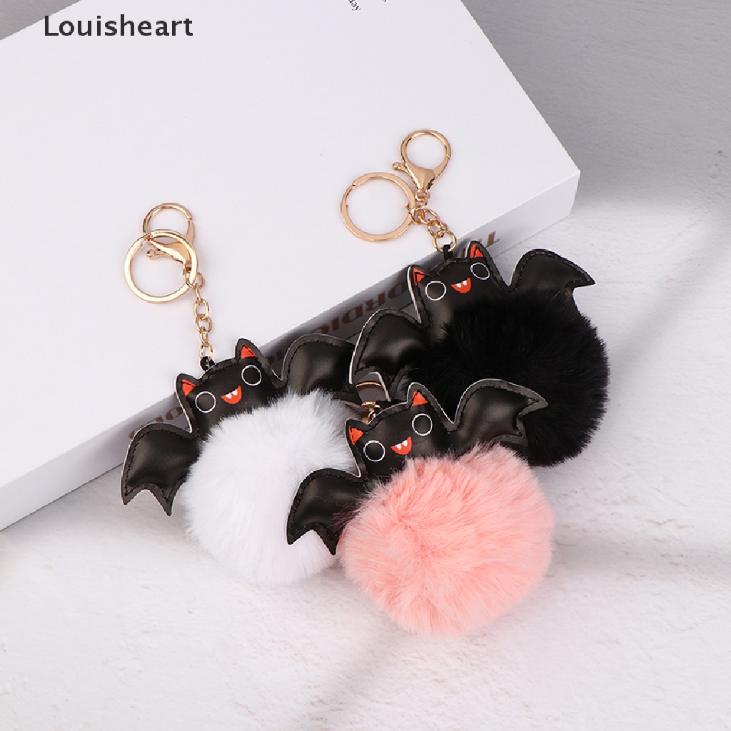 Móc Khóa Quả Cầu Lông Xù Mềm Hình Dơi Dùng Để Trang Trí Xe Hơi / Túi Xách TFG