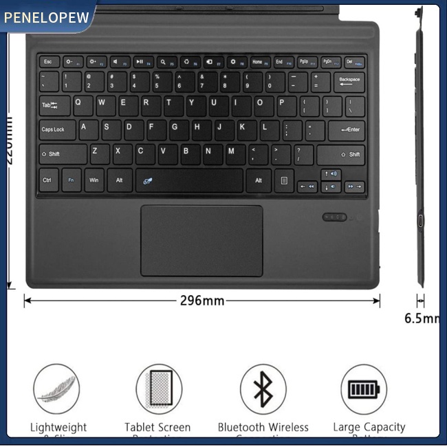 Bàn Phím Bluetooth Không Dây Ft-1089d Có Đèn Nền Cảm Ứng Cho Microsoft Surface Pro 3 4 5 6 7