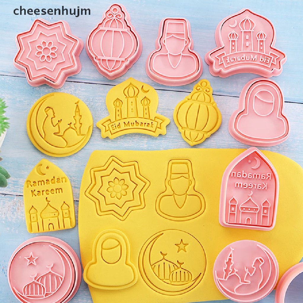 Set 8 Khuôn Cắt Bánh Quy Hình Ngôi Sao Mặt Trăng Phong Cách Hồi Giáo