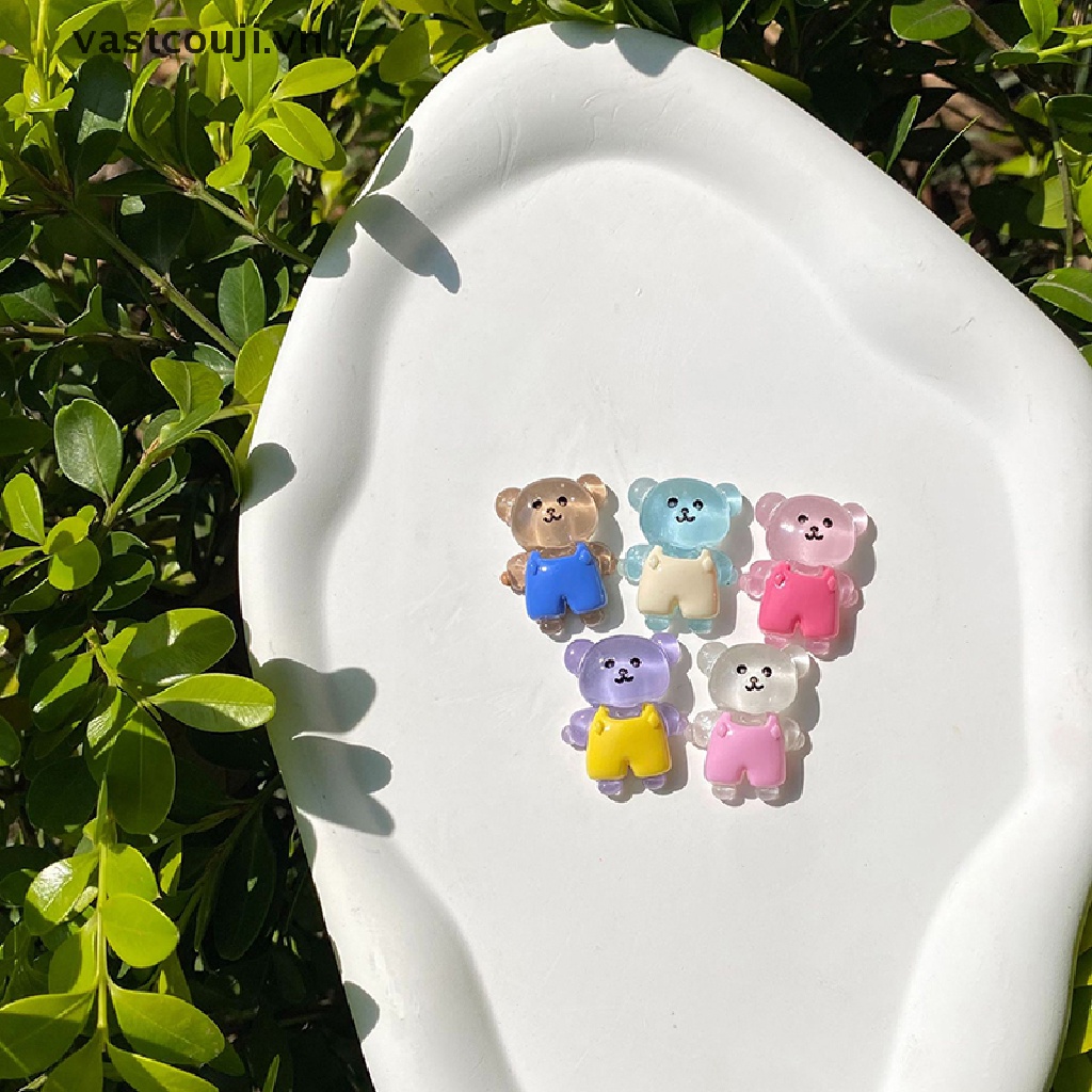 Bộ 2 Mô Hình Gấu VASTJI Mini Bằng Nhựa Resin Dạ Quang Trang Trí Sân Vườn / Nhà Cửa