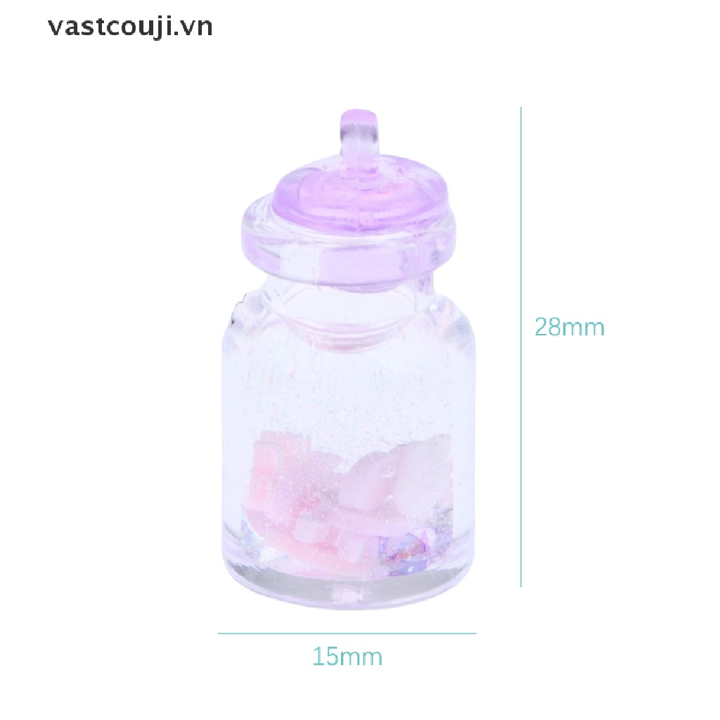 Set 10 Mặt Dây Chuyền Resin DIY Hình Chai Nước Phát Sáng Đáng Yêu