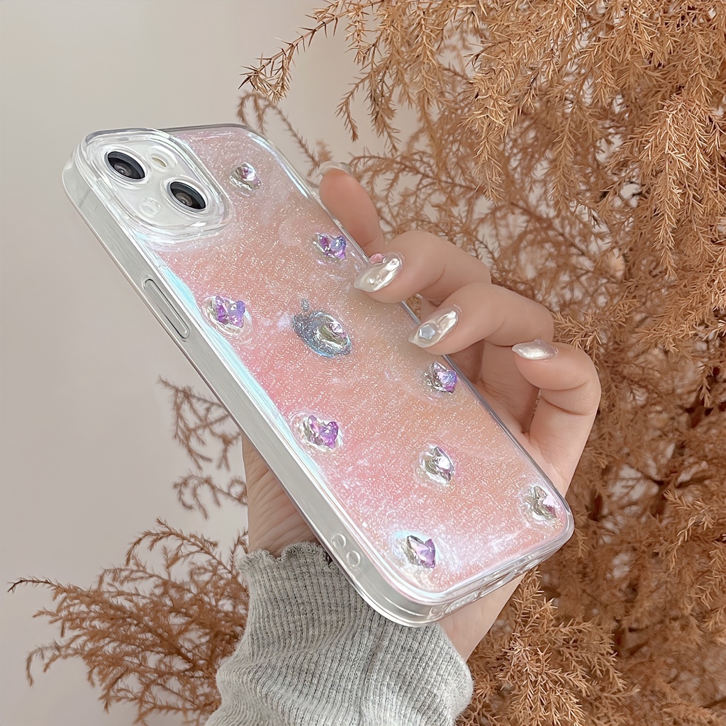 Ốp Điện Thoại TPU Silicon Mềm Trong Suốt Chống Sốc Phối Kim Tuyến Hình Bướm 3D Cho iPhone 14 Pro Max 13 12 11