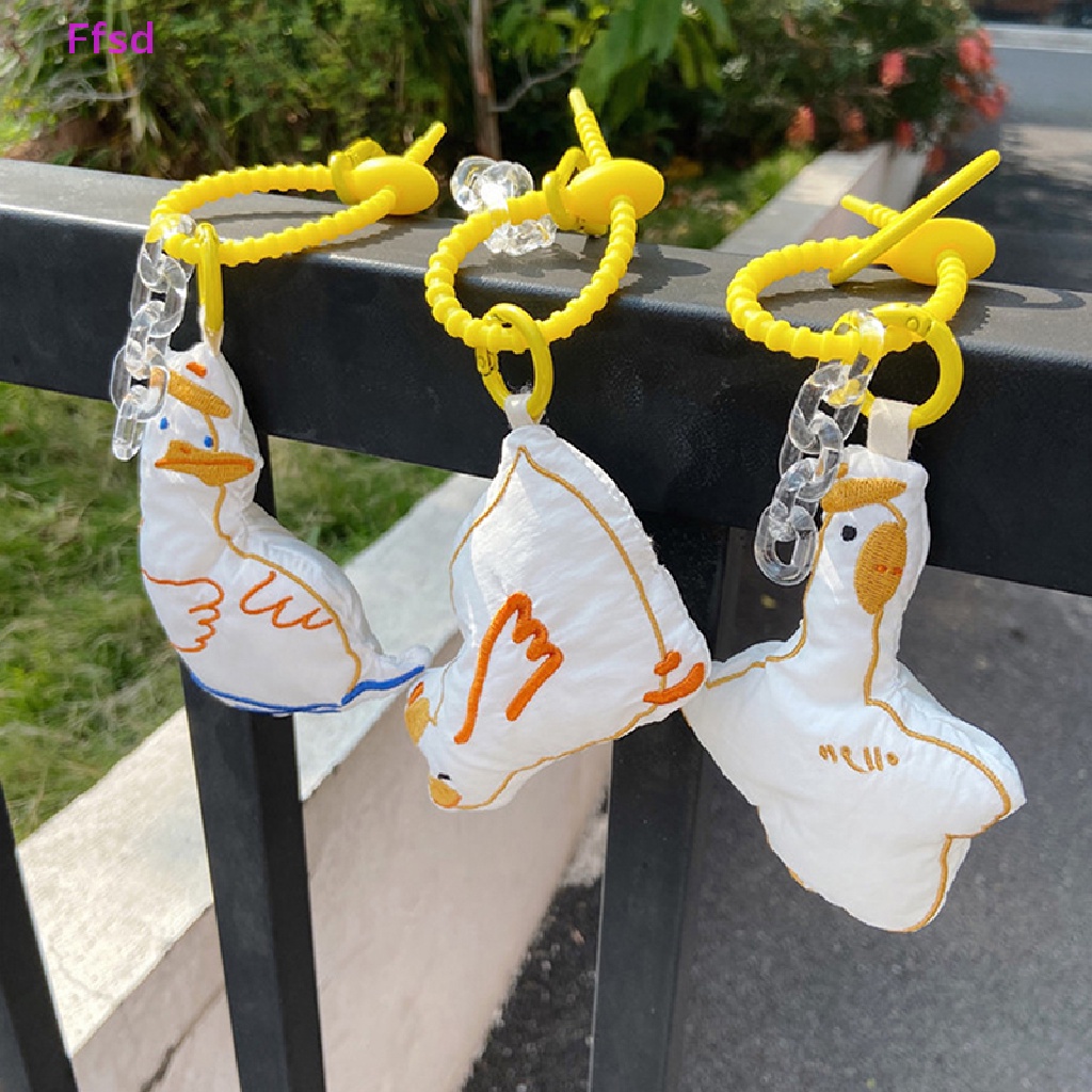 {Ffsd} Móc Khóa Mềm Hình Vịt Nhồi Bông Hoạt Hình Vui Nhộn Trang Trí Túi Xách * Bán Chạy