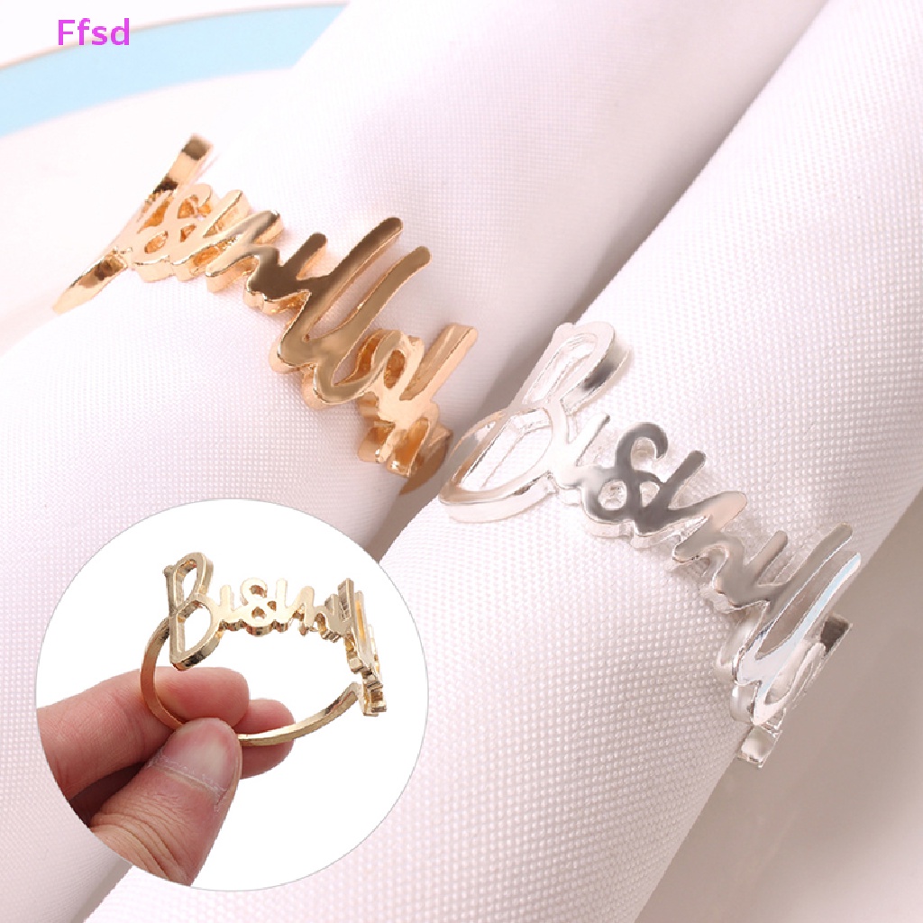 {Ffsd} Ramadan Bismillah Vòng Kim Loại Giữ Khăn Ăn Trang Trí Bàn Tiệc Hồi Giáo * Bán Chạy