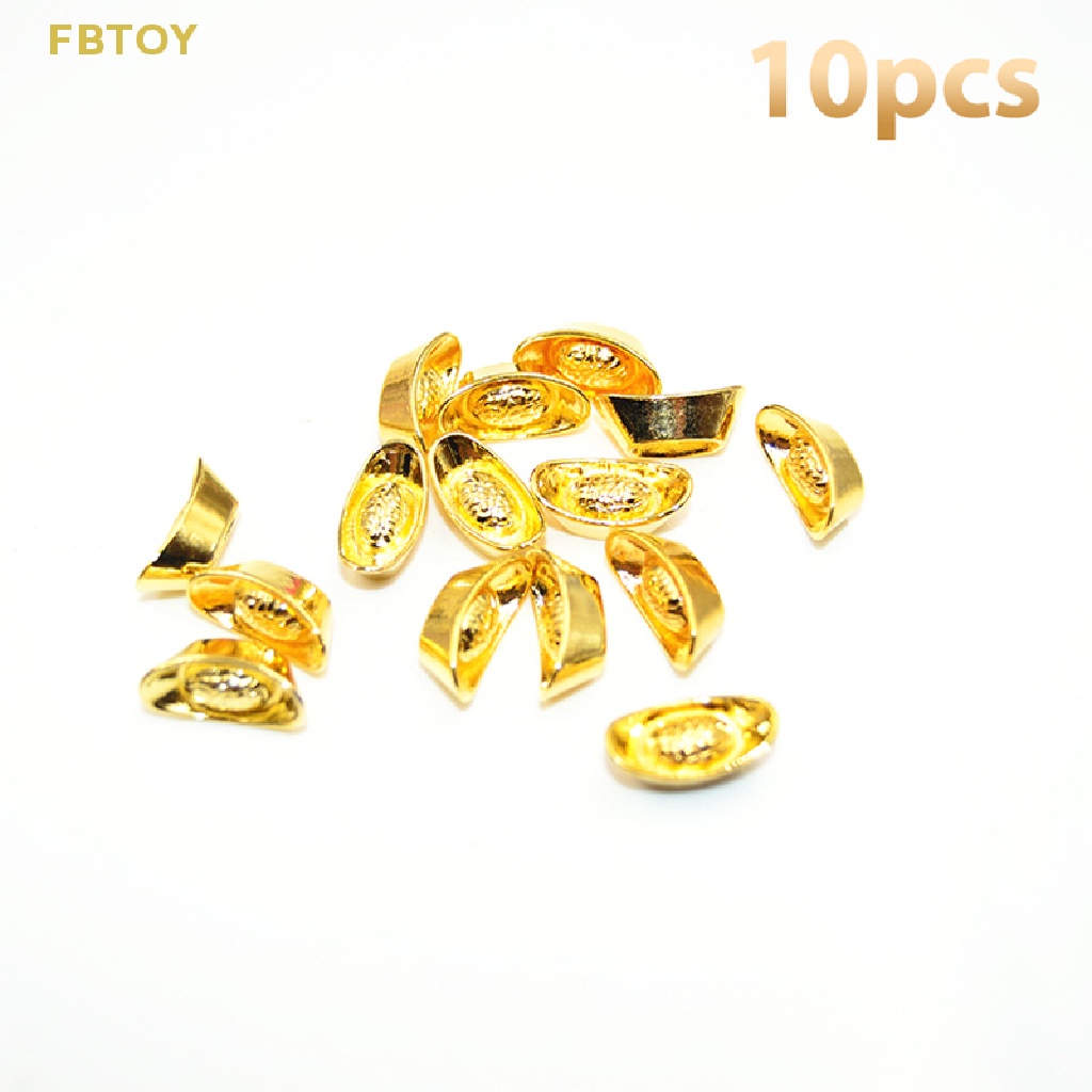 Set 10 Tượng Thỏi Vàng Mini Trang Trí Nhà Búp Bê