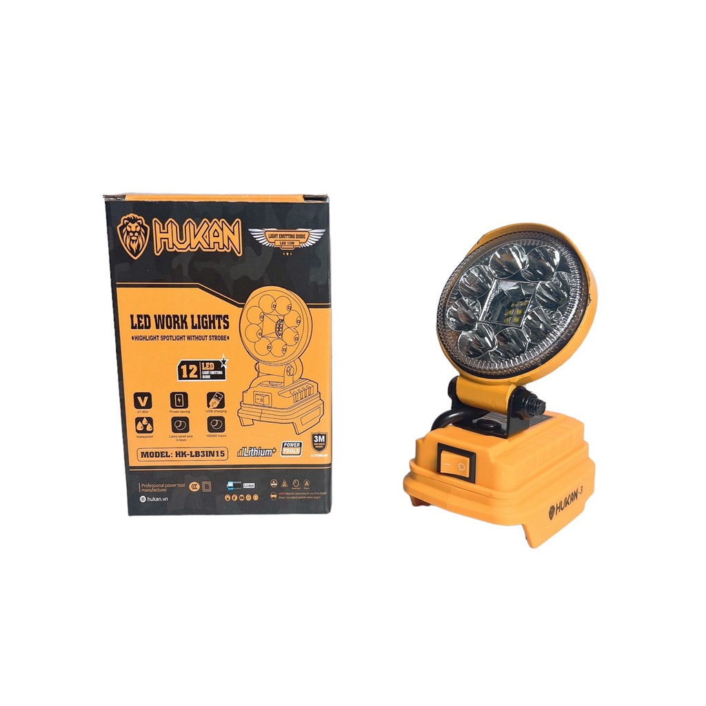 Thân bóng đèn 8 bóng led dùng pin HUKAN dạng tròn sử dụng chân pin phổ thông máy Thái Bảo