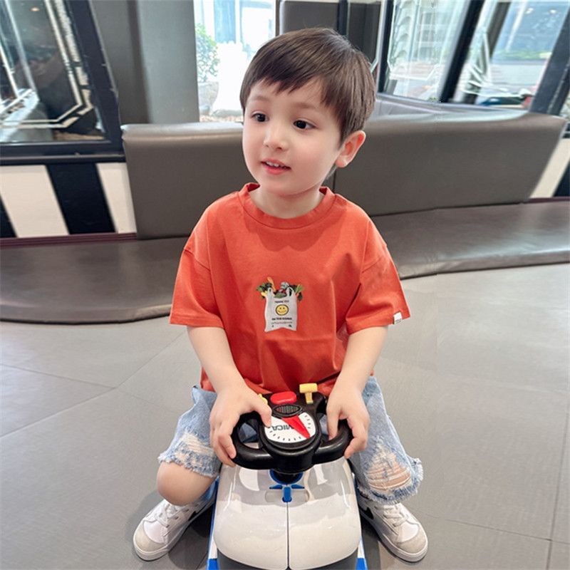 Áo Thun Cotton Ngắn Tay Phong Cách Nhật Hàn Thời Trang Mùa Hè Mới 2023 Cho Bé Trai