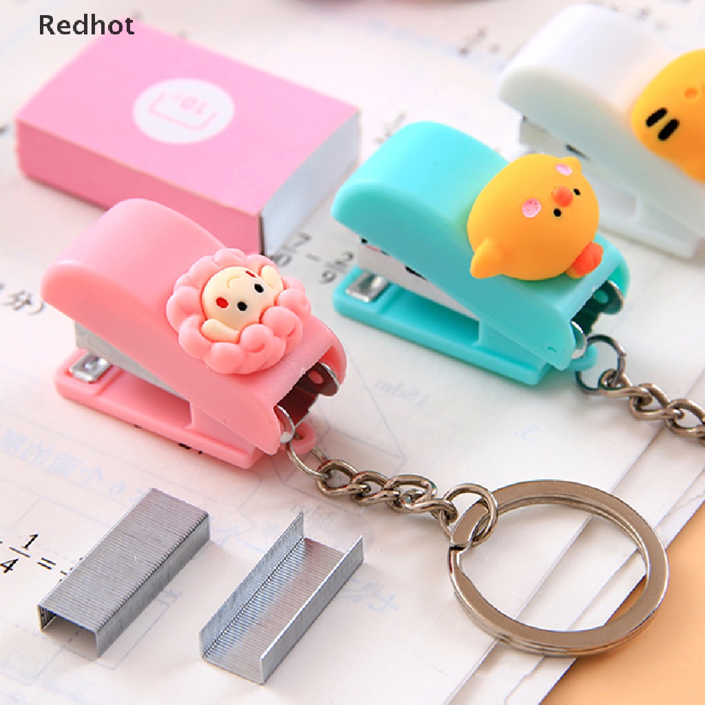 &lt; Redhot &gt; Móc Khóa Bấm Ghim Mini Hình Động Vật Hoạt Hình Dễ Thương Di Động Cho Học Sinh / Văn Phòng / Trường Học