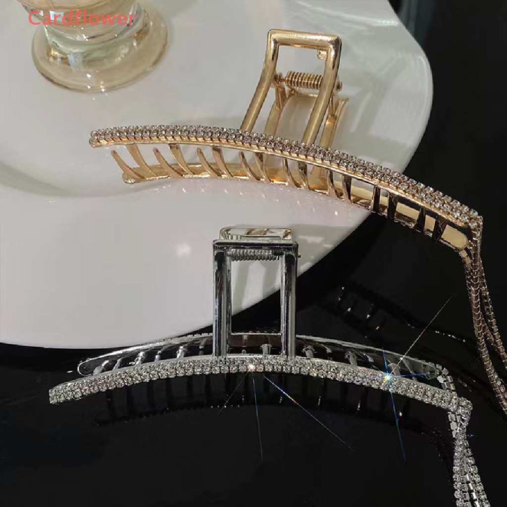 Kẹp Tóc Kim Loại Dài Đính Đá Lấp Lánh Thời Trang Cho Nữ