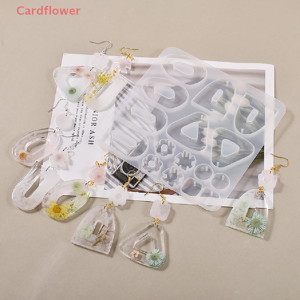 < Cardflower > Khuôn Silicon Resin Làm Mặt Trang Sức Mặt Trăng Ngôi Sao Hình Học DIY Mới Dành Cho Người Mới Bắt Đầu