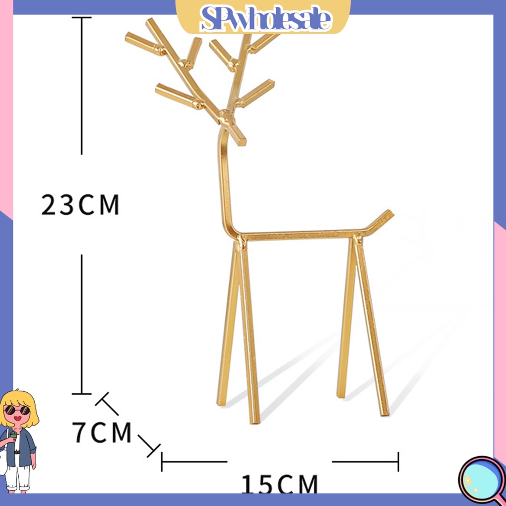 <SPwholesale> Giá Đỡ Trưng Bày Bông Tai Bằng Sắt Hình Hươu Đa Năng Thời Trang Cho Phòng Ngủ