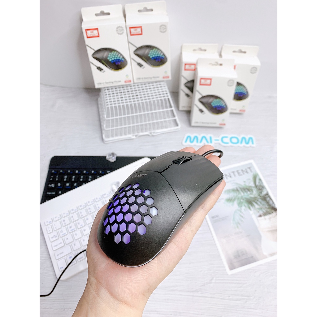 Chuột Máy Tính Có Dây Có Đèn LED - Đầu TypeC  E.a.r. d.o.m ET-KM5 - CHÍNH HÃNG