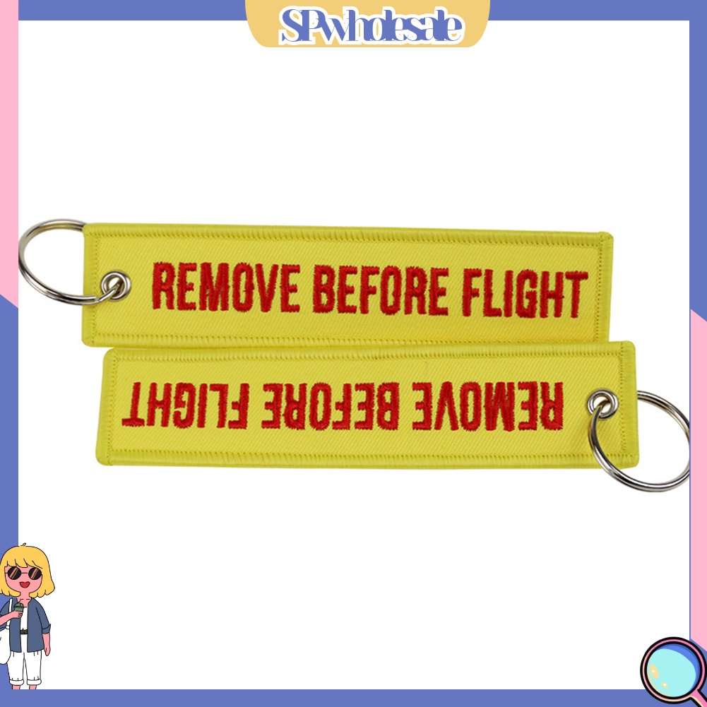 <SPwholesale> Móc Khóa Thêu Chữ REMOVE BEFORE FLIGHT Thời Trang Cá Tính