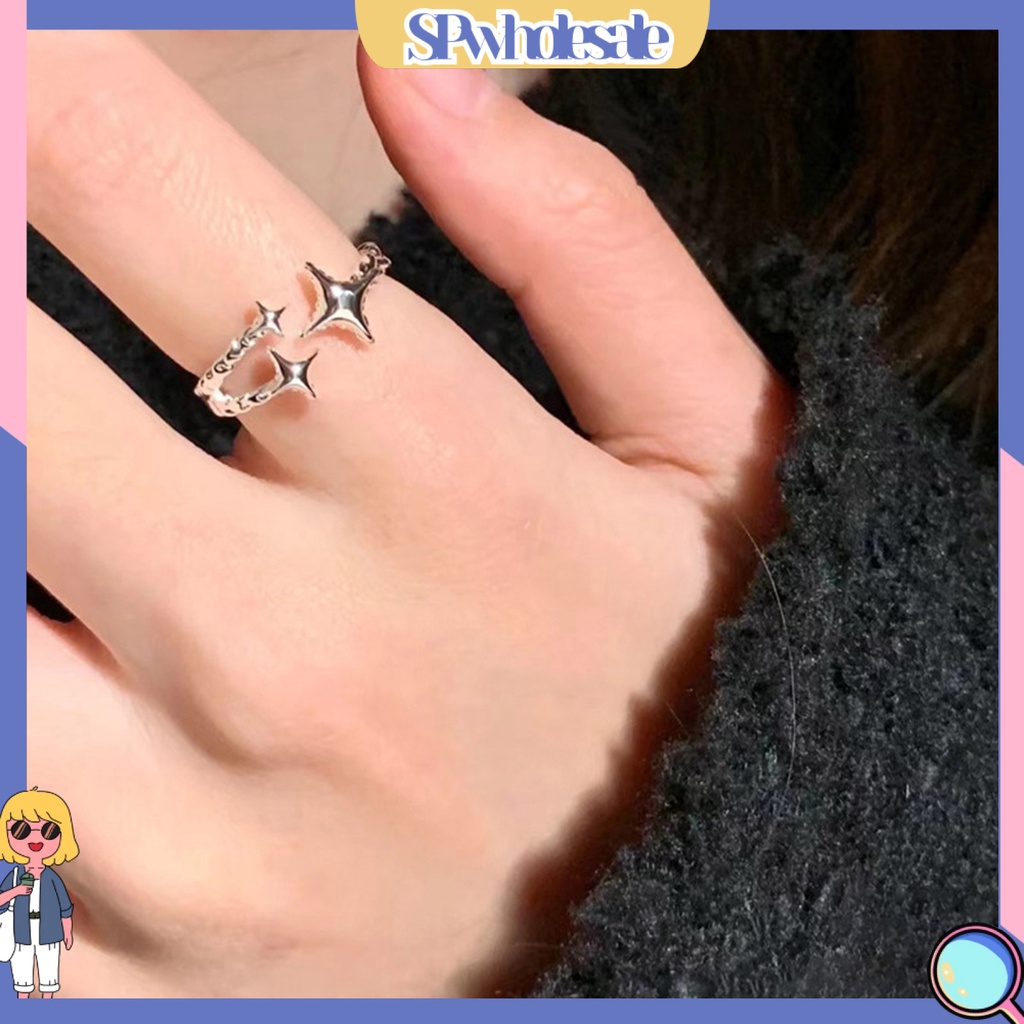 &lt;SPwholesale&gt; Nhẫn Hở Hình Ngôi Sao 4 Cánh Thời Trang Cho Nữ