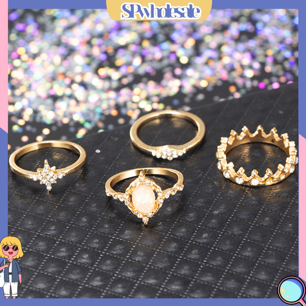<SPwholesale> Set 13 Nhẫn Đeo Khớp Ngón Tay Nhiều Kiểu Thời Trang Cho Nữ