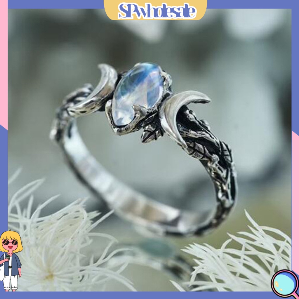 <SPwholesale> Nhẫn Nữ Màu Bạc Tinh Tế Phong Cách Retro Thời Trang Mặc Hàng Ngày