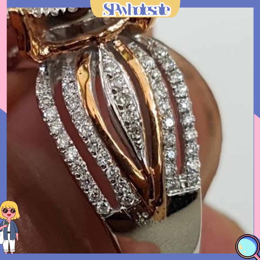 <SPwholesale> Nhẫn Dát Đá Nhiều Lớp Nhẹ Không Phai Màu Cho Nữ Sinh Nhật Đám Cưới