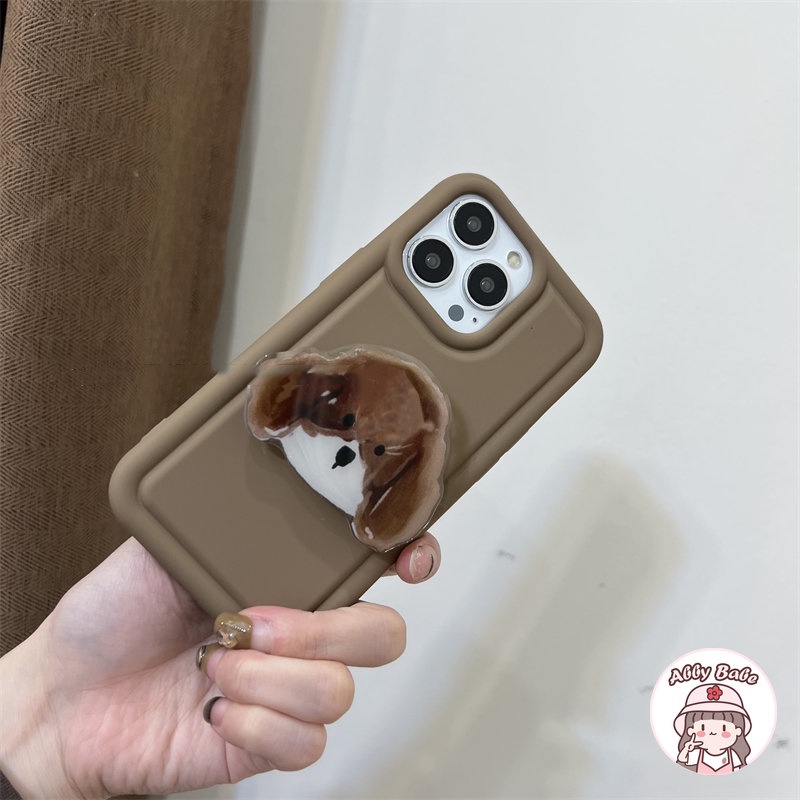 Ốp Điện Thoại TPU Mềm Chống Mồ Hôi In Hình Cún Có Giá Đỡ Cho Iphone 14 Pro Max 11 12 11 Pro Max X XS