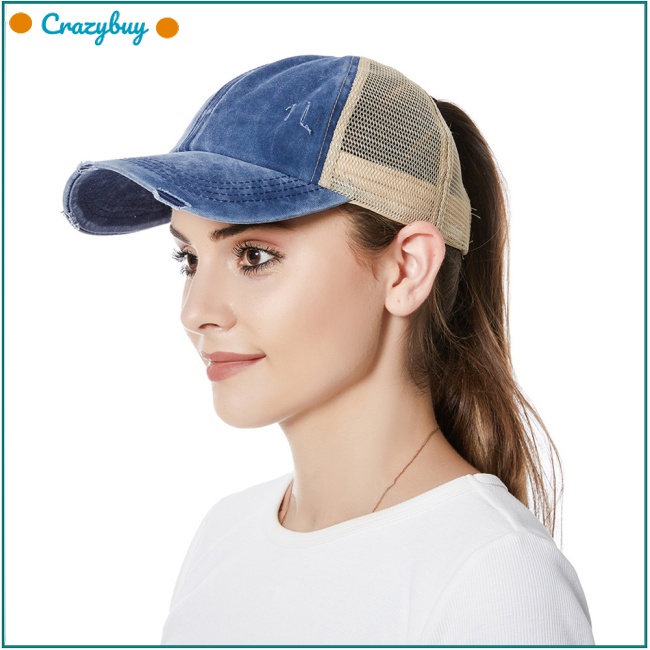 Cr Mũ Lưỡi Trai Phối Lưới Có Thể Điều Chỉnh Thời Trang Cho Nữ