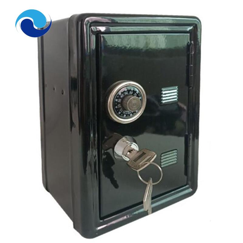 Hộp Sắt Mini Màu Đen Đựng Tiền Tiết Kiệm Để Bàn Trang Trí An Toàn Cho Bé Trai