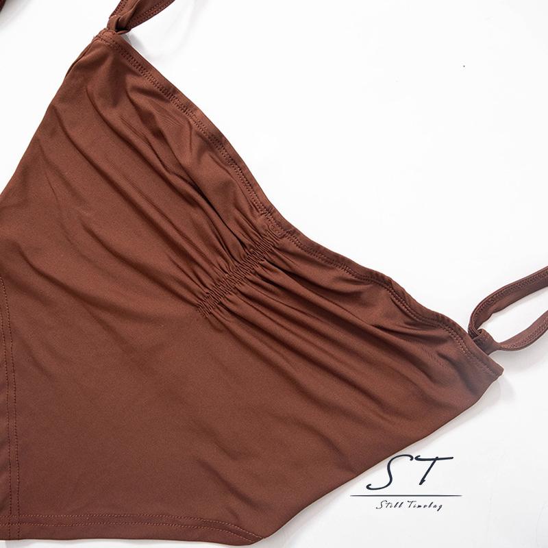 Áo Ống CY03 Kiểu Xếp Ly Không Dây Hở Lưng Phối Viền Độc Đáo Thời Trang Mùa Hè Cho Nữ